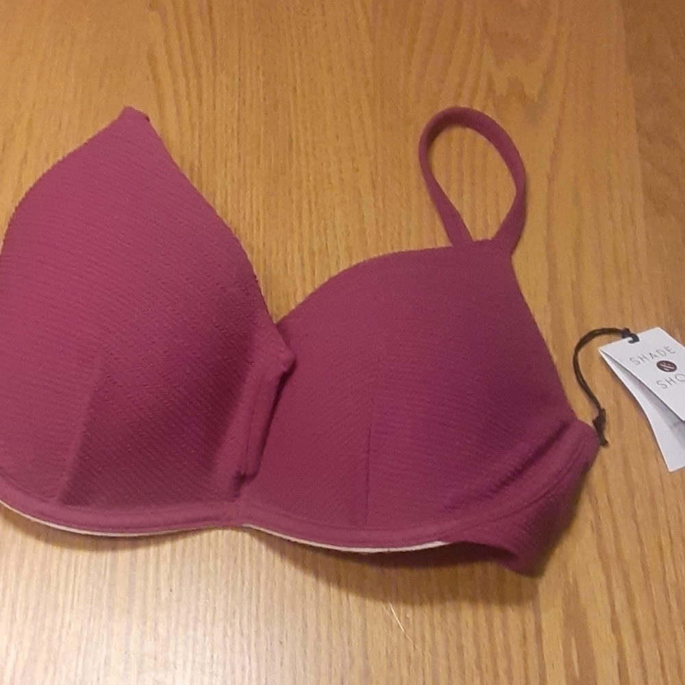𝅺Shade & Shore Bikini Top Swim Raspberry Currant - Picture 9 of 10